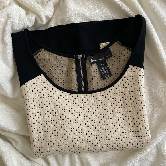 LANE BRYANT Black & Cream Faux Leather Top Size 14/16 - Picture 10 of 10